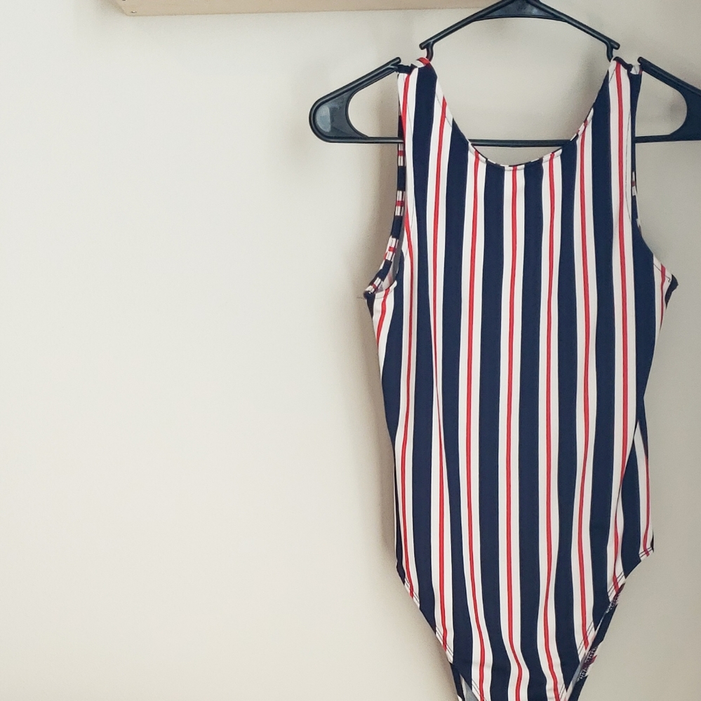 Navy and Red Bodysuit